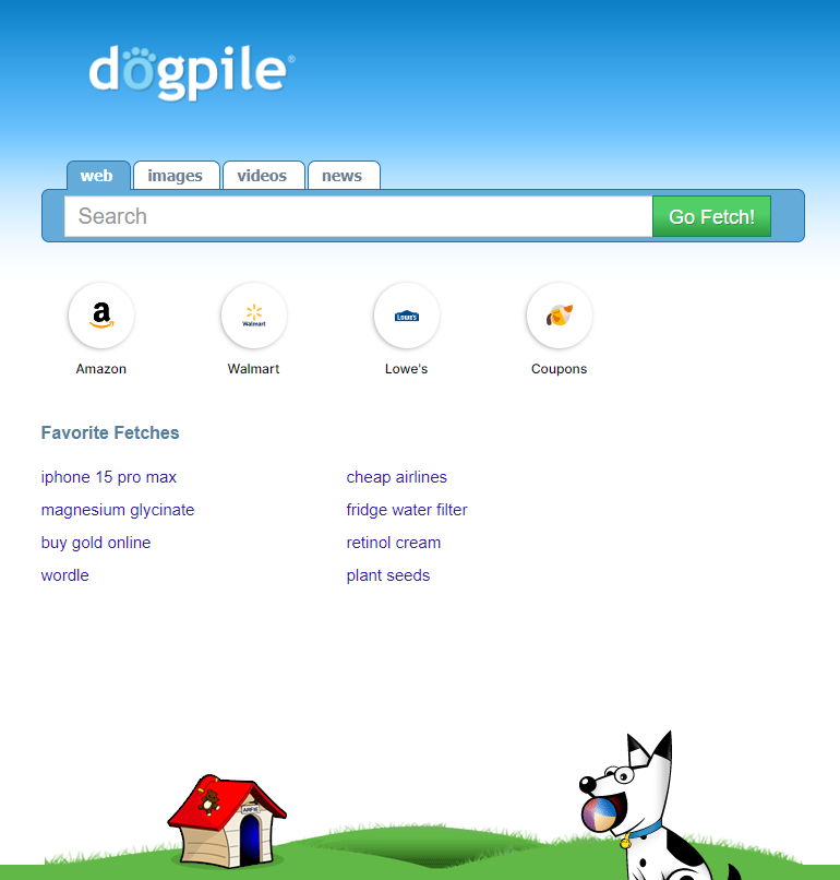 محرك البحث Dogpile