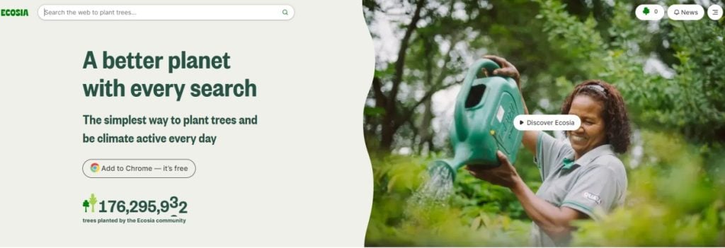 محرك البحث Ecosia