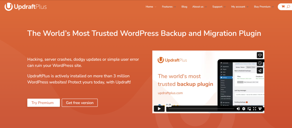 UpdraftPlus - إضافات النّسخ الإحتياطي لـ WordPress