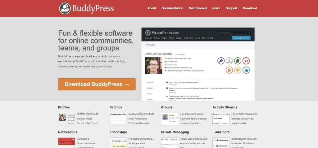 افزونه تالار گفتگو BuddyPress برای وردپرس