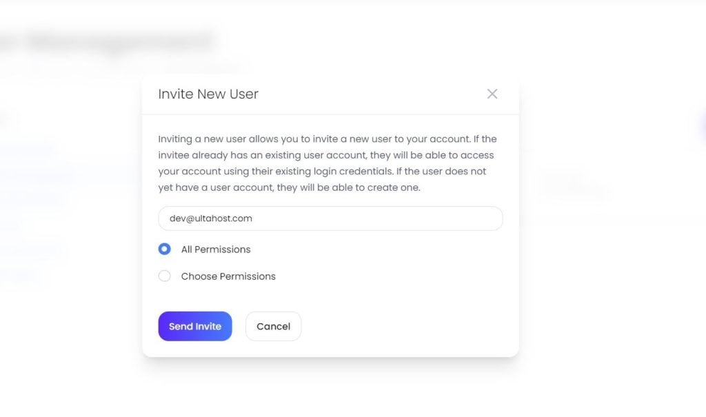 Invite new user
