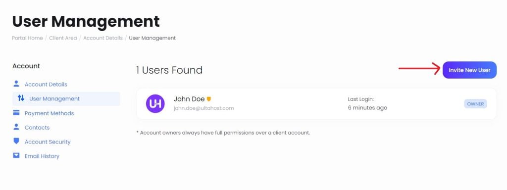 SunServer User Management Page