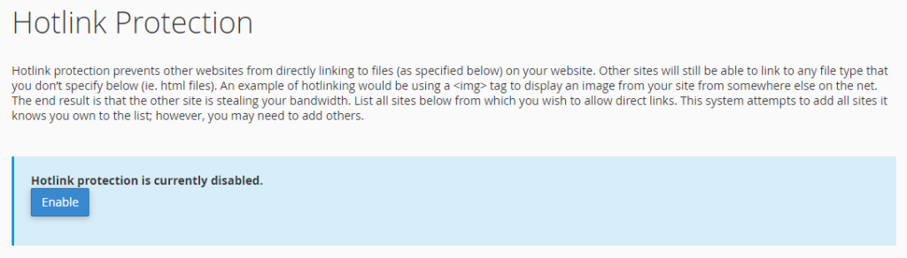 Hotlink Enable