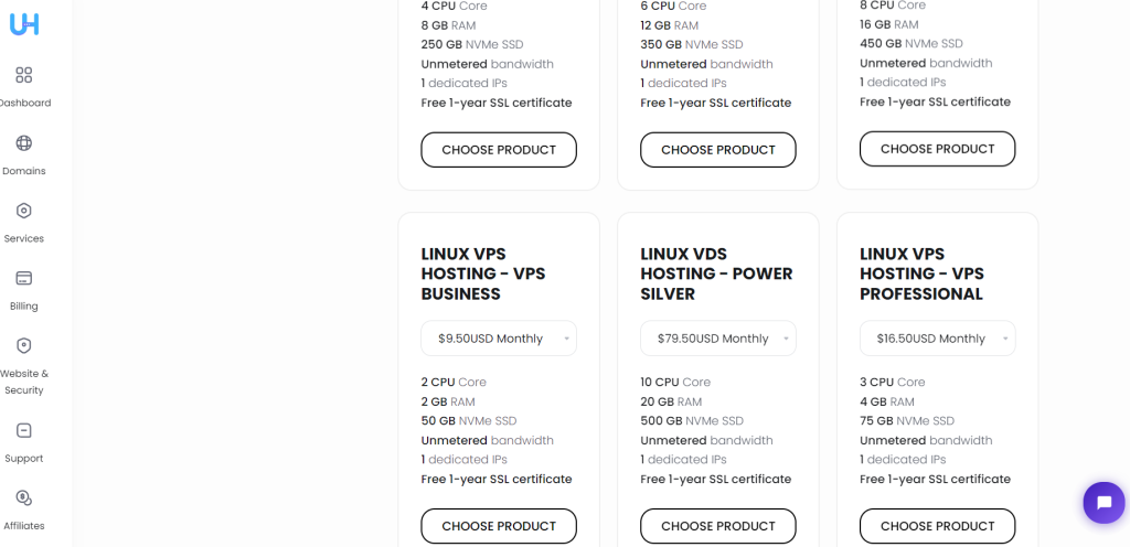 products page