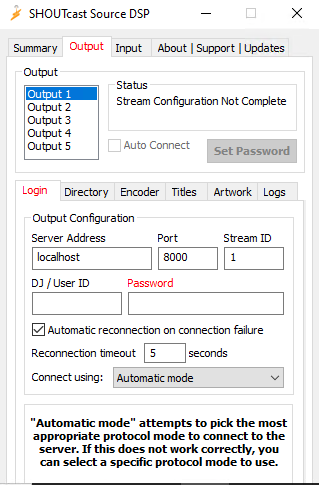 shoutcast DSP output