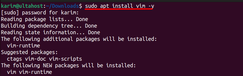 install vim y