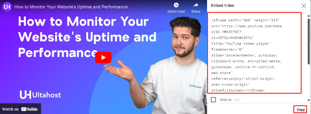 embed video